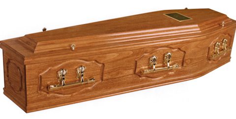 hardwood coffin
